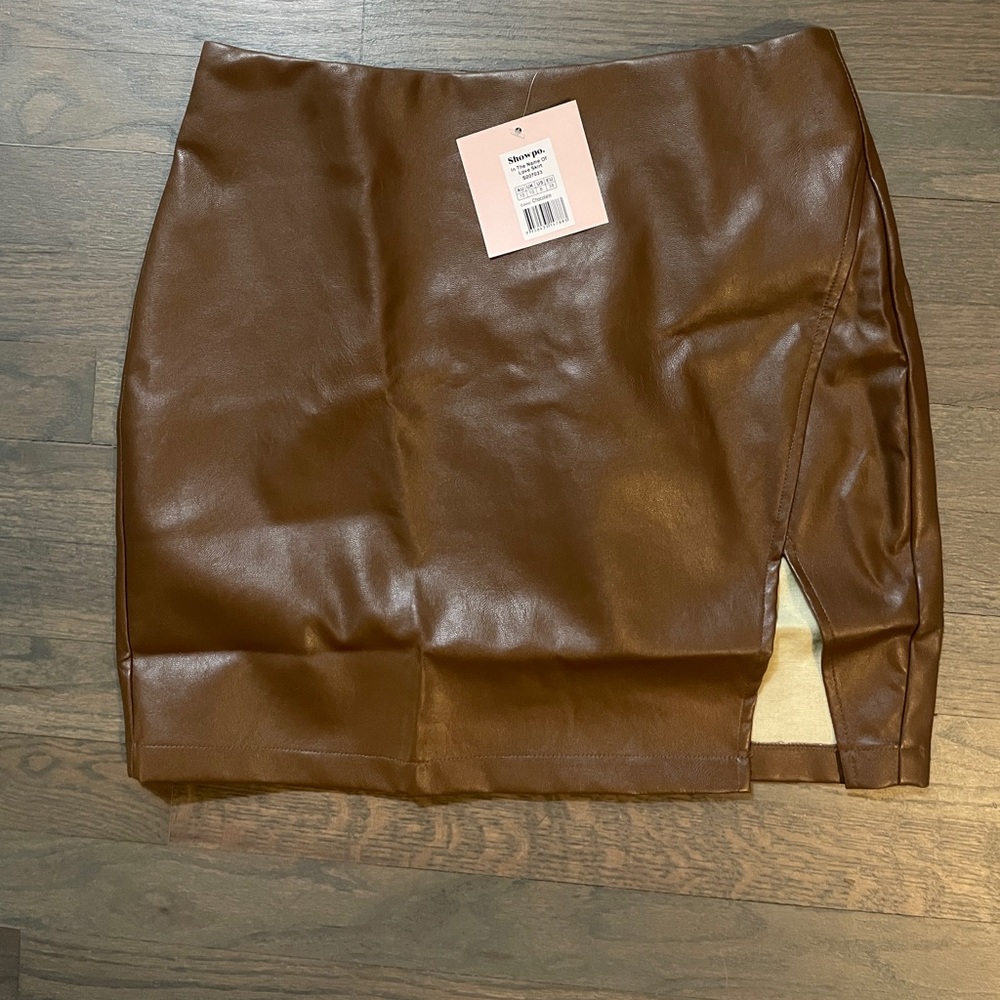Brown Leather Skirt